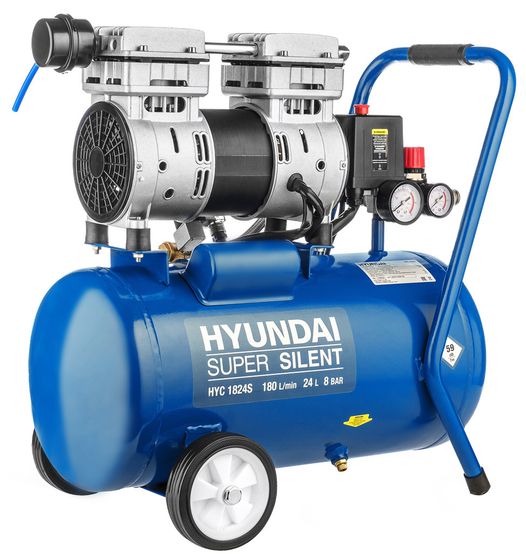 Компрессор безмасляный поршневой Hyundai HYC 1824S 180л/мин 8Бар 1000Вт синий