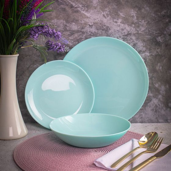 Столовый набор 18 предметов ДИВАЛИ ЛАЙТ ТЮРКУАЗ