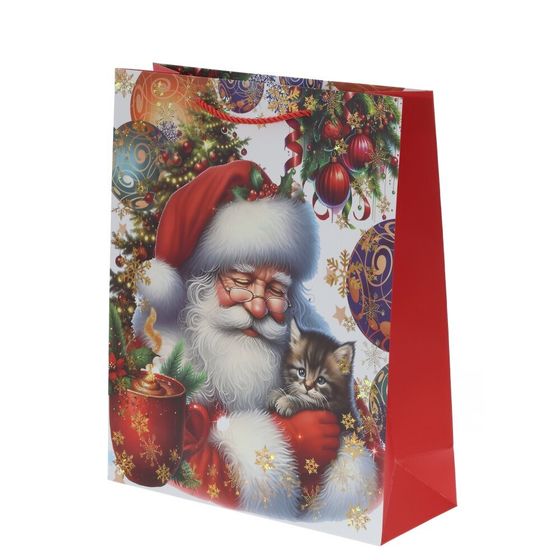 Пакет подарочный (бумага 210г/м2, блок 12шт), L26 W10 H32 см, 4в.