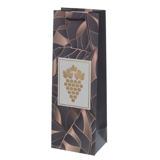 Пакет подарочный  для бутылок (бумага 210г/м2, блок микс 12шт), L12 W9 H35 см, 4в.