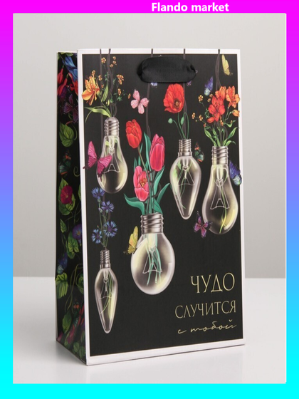 !Пакет ламинированный 2 штуки вертикальный «Чудо», MS 18 × 23 × 10 см.