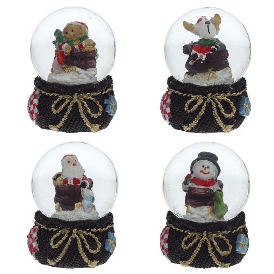 Фигурка декор в стекл шаре &quot;Дед Мороз/Мишка/Олень&quot;, D 4.5 см, L4,5 W5 H6 см, 4в.