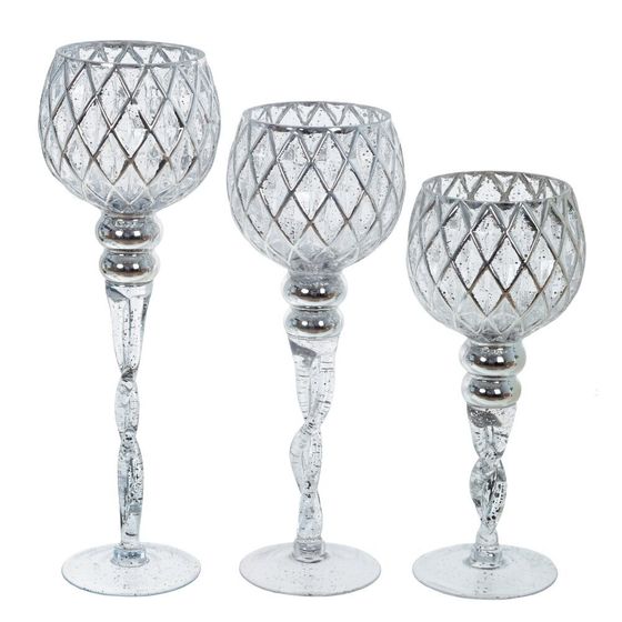 Набор из 3-х подсвечников, L33 W16 H46,5 см