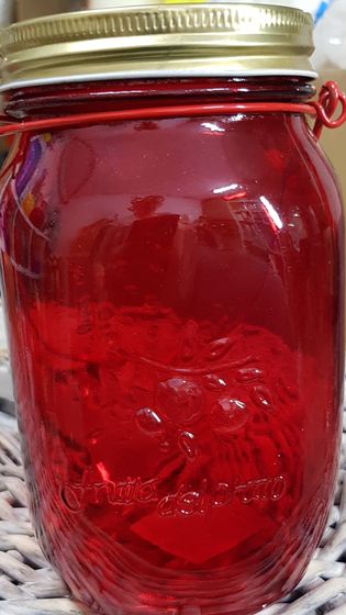 !09 Банка для специй с подвесом и крышкой "Калейдоскоп", 920 мл., цвет красный