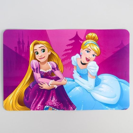 !09 Набор посуды «Мечтай!», 4 предмета: кружка 200 мл, миска d=14 см, тарелка d=16,5 см, коврик в подарочной упаковке Принцессы Дисней