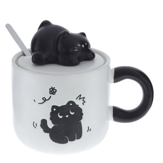 Кружка с крышкой, 360 мл, L14 W10 H12 см, 4в.