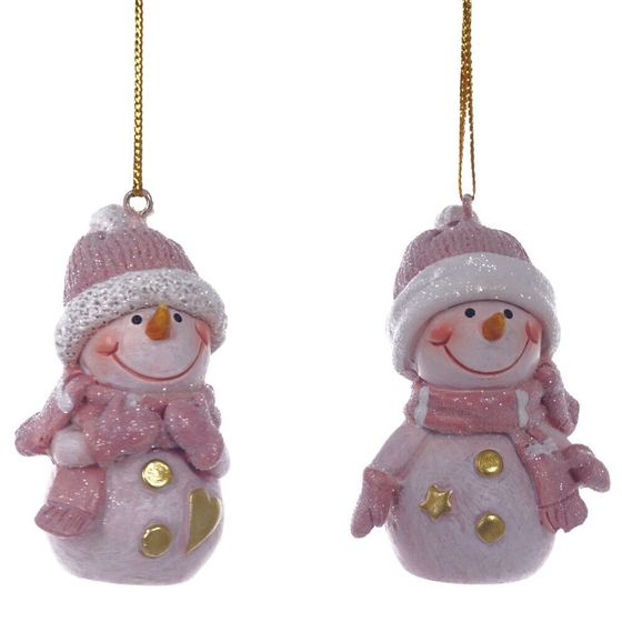 Фигурка декоративная подвесная &quot;Снеговик&quot;, L4 W3 H6 см, 2в.