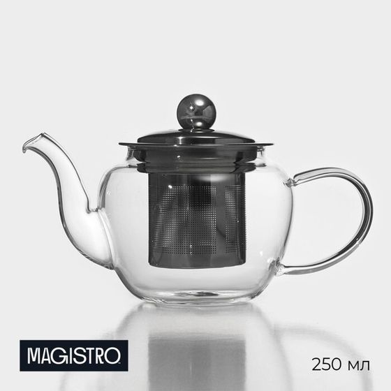 Заварочный чайник Magistro «Калиопа», 250 мл, 15×8×9 см, металлическое сито, стекло