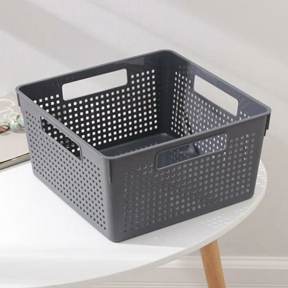 Коробка для хранения ЛОФТ серая 11л 290x290x150мм