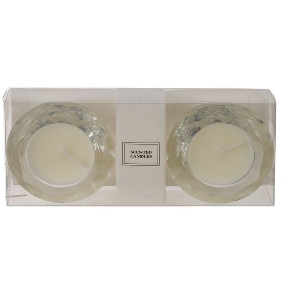 Набор из 2-х свечей в подсвечниках, D 4.5 см, L17,5 W7 H3 см