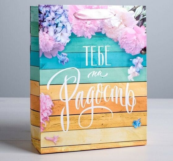 !09 НАБОР 2 ШТУКИ - Пакет ламинированный вертикальный «Тебе на радость», ML 23 × 27 × 8 см