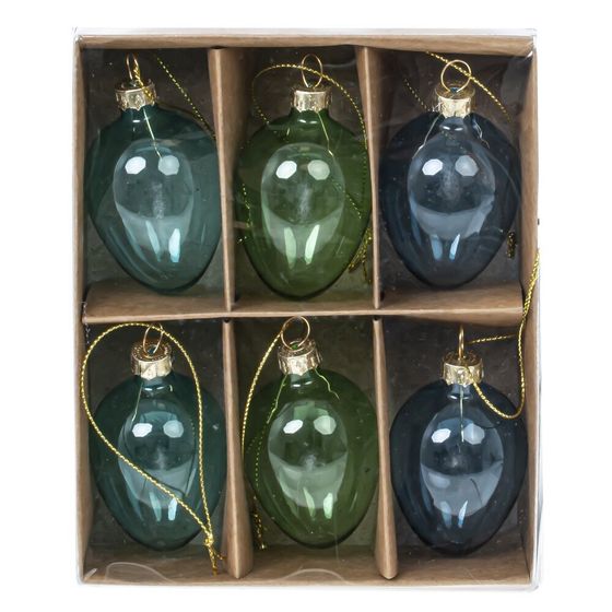 Набор из 6-ти изделий декоративных подвесных &quot;Яйцо пасхальное&quot; (4*5,5), L13 W16 H4 см
