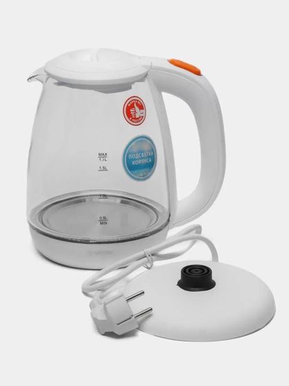 Чайник электрический Vitek VT-1101 1.7л 2200Вт белый/оранжевый