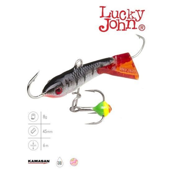 Балансир Lucky John CLASSIC 4.5 + тройник, 5 см, цвет 12HRT блистер