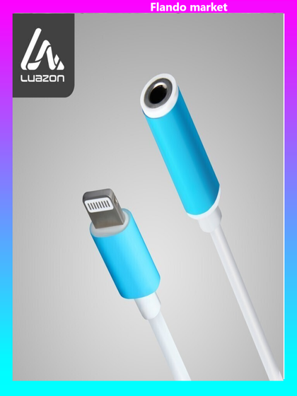 !09 Переходник LuazON, с Lightning на Jack 3.5, музыка + гарнитура, от iOS 10.3, белый