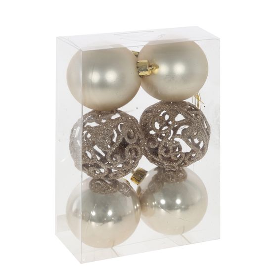 Набор из 6шт Украшение новогоднее &quot;Шар&quot;, D 6 см, L6 W6 H7 см