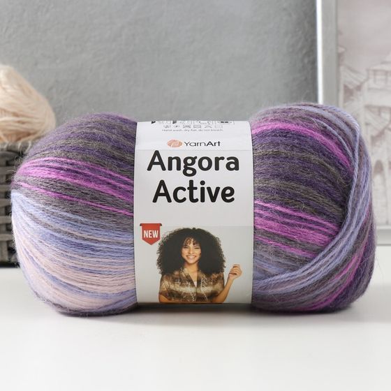 Пряжа &quot;Angora Active&quot; 20% шерсть, 80% акрил  500м/100гр (847 сирен-фиолет)