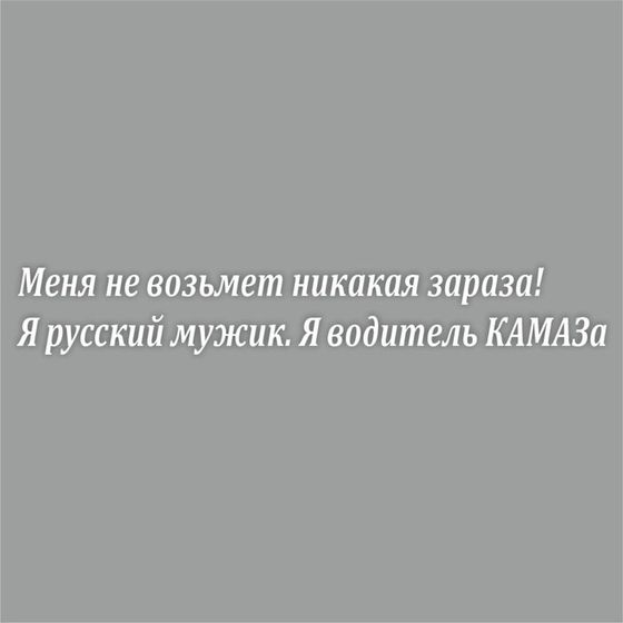 Наклейка на авто &quot;Я водитель КАМАЗа&quot;, плоттер, белый, 600 х 100 мм