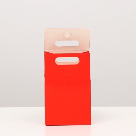 !09 Коробка-пакет с ручкой (набор 8 штук) цвет красный 15 х 10 х 6 см.