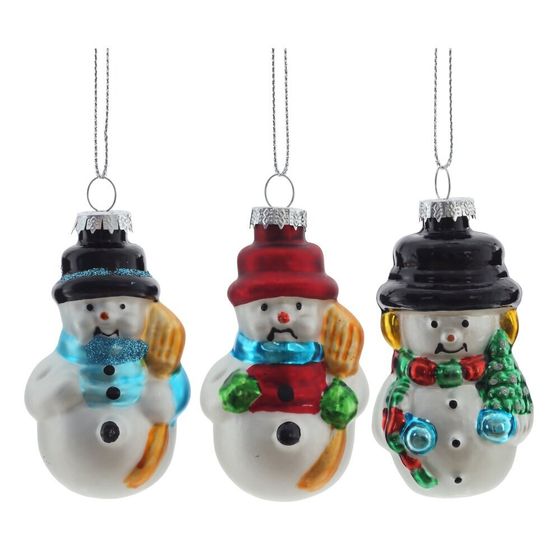 Украшение новогоднее &quot;Снеговик&quot;, L5 W4 H9,5 см, 3в.