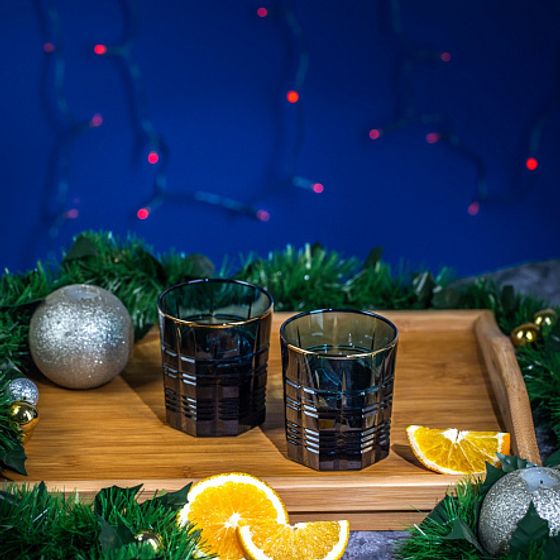 Стакан низкий ДАЛЛАС ЛОНДОН ТОПАЗ ГОЛД 2шт 300мл