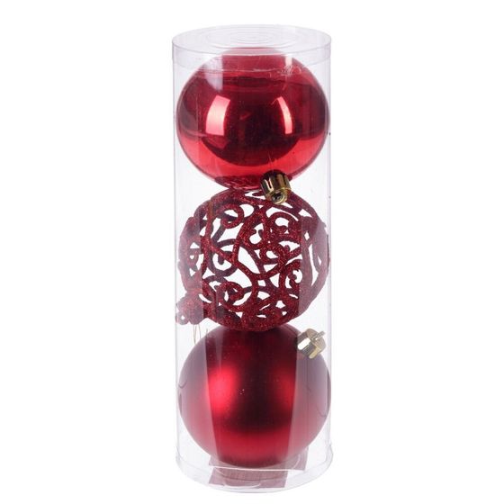 Набор из 3шт, Украшение новогоднее Шар &quot;Трио фэнтези&quot;, D8 см, L8 W8 H24 см