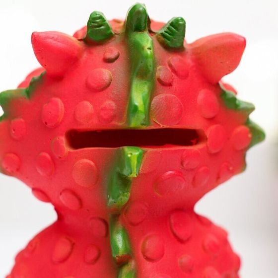 !09 Копилка &quot;Дракончик с рублем&quot; красная, 6,5х7х10 см.