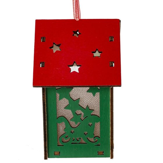 Изделие декоративное подвесное &quot;Домик&quot; с подсветкой, L8 W6,5 H10 см, 2в.