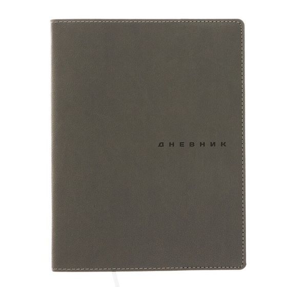 Дневник универсальный для 1-11 класса Grey, мягкая обложка, искусственная кожа, термо тиснение, ляссе, 80 г/м2
