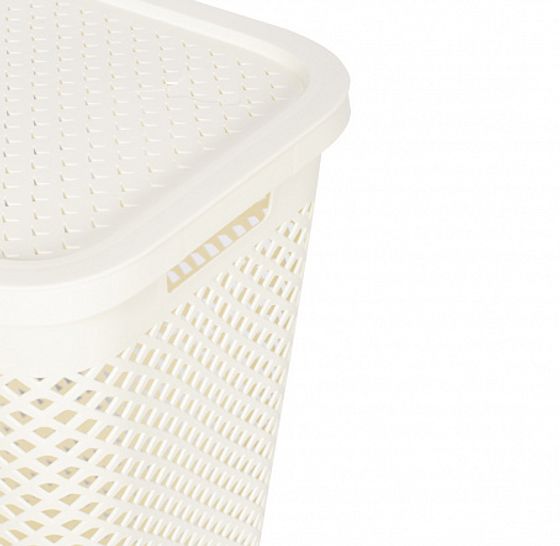 Корзина для белья PURE кремовая 55л