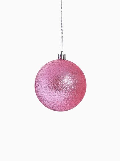 !09 Набор елочных шаров (набор 6 штук) &quot;Снежинка капель&quot; пластик d-8 см. цвет розово-коричневый микс