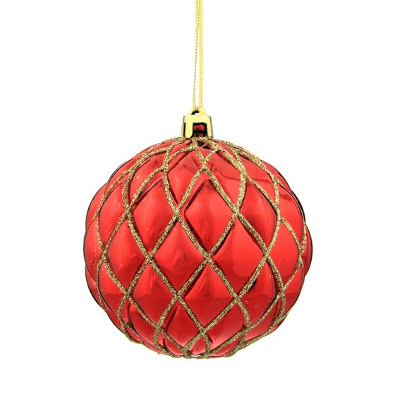 Набор из 12шт Украшение новогоднее Шар "Золотая сетка", D10 см, L43 W33 H10 см