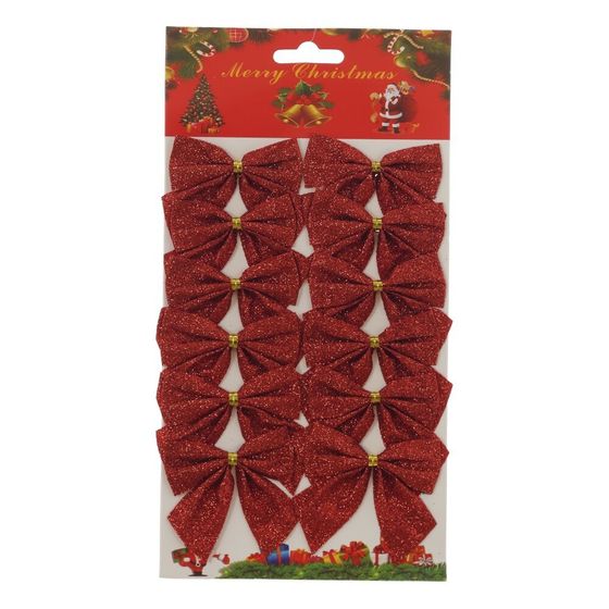 Набор из 12шт Изделие декоративное &quot;Бант&quot;, L12,5 W0,5 H24 см, 4в.