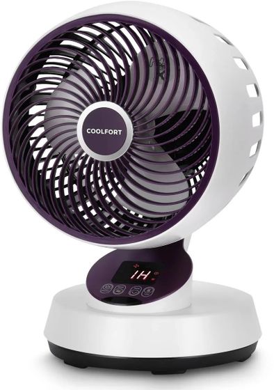 Вентилятор настольный Coolfort CF-2019 скоростей:3 белый/фиолетовый