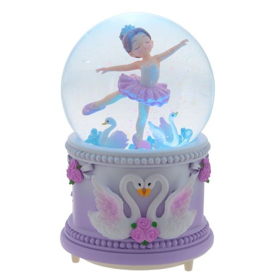 Фигурка декор &quot;Балерина&quot; в стекл шаре (муз, подсвет, вьюга, 3xAAA н/п), D10, Д10 Ш10 В16 см