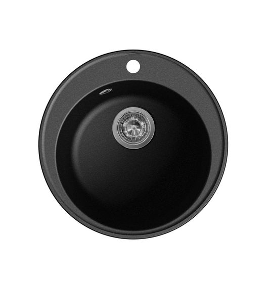 Мойка LEX LUGANO 480 BLACK 48х48 кварц черный