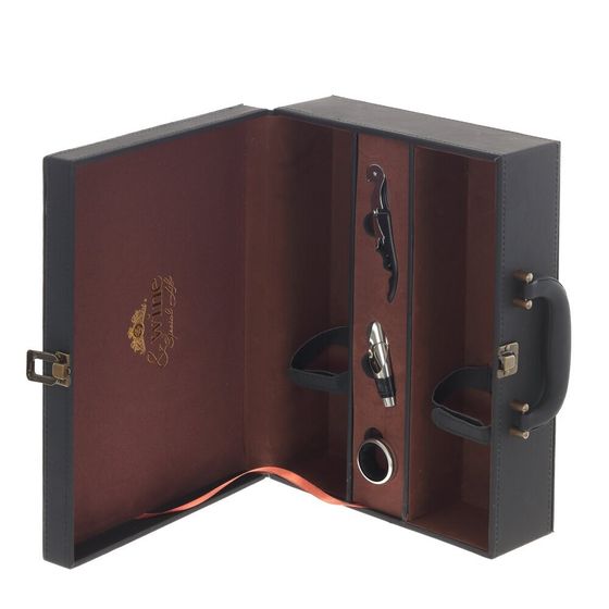 Шкатулка для бутылок с набором сомелье, Д34,5 Ш26,5 В11,5 см