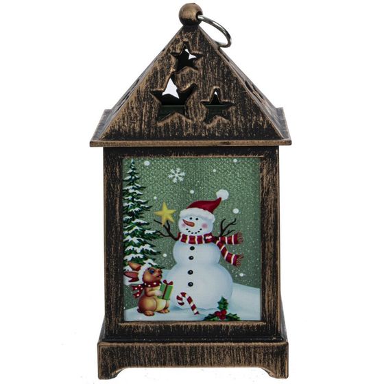 Изделие декоративное &quot;Фонарь&quot; (подсветка, 3xLR44), L6,5 W6,5 H12,5 см, 3в.