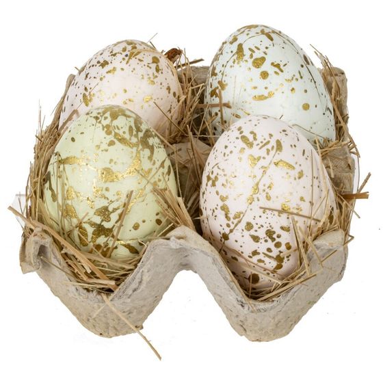 Набор из 4-х изделий декоративных &quot;Яйцо пасхальное&quot; (3,5*5,5), L10,5 W9,5 H6,5 см