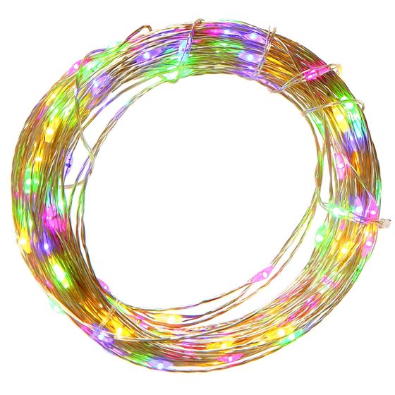 Электрогирлянда (60 разноцветн, 3xAA,), L600 W0,1 H0,2 см