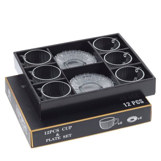 Набор из 6-ти чашек с блюдцами, 175 мл, L13 W13 H6 см