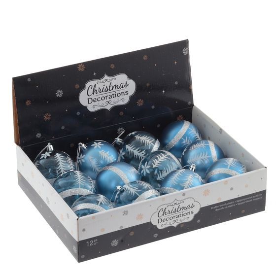 Набор из 12шт Украшение новогоднее &quot;Шар&quot;, D 8 см, L35 W27 H9 см