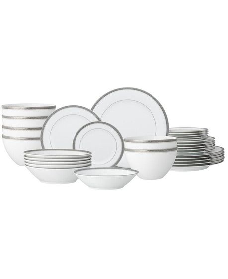 Charlotta Platinum 30-Piece Dinnerware Set, Service For 6