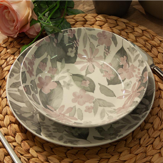 Тарелка обеденная BLOOMING розовая 24см