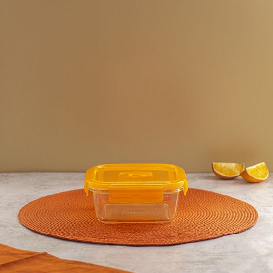 Контейнер ПЮРБОКС АКТИВ НЕОН ОРАНЖЕВЫЙ 760мл квадратный