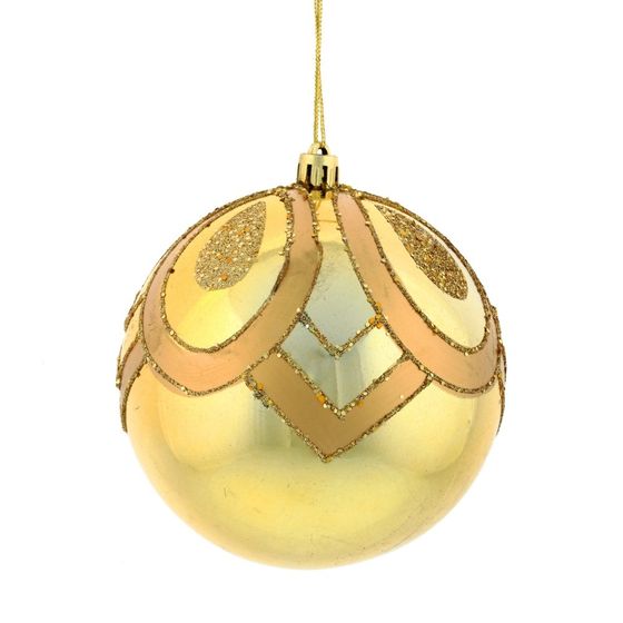 Набор из 12шт Украшение новогоднее Шар "Золотой вензель", D10 см, L43 W33 H10,5 см