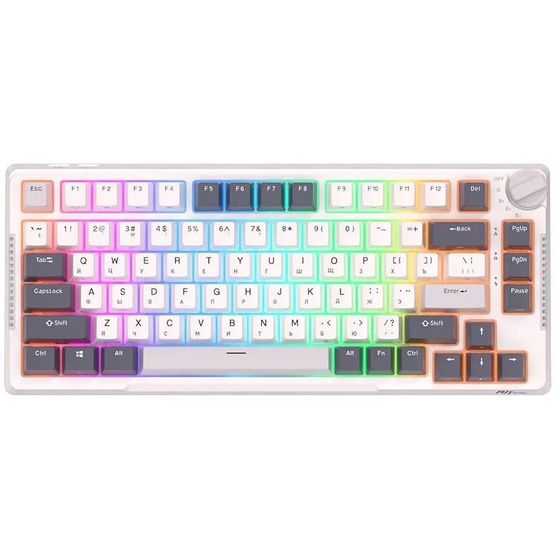 Клавиатура Royal Kludge RK-H81 White Night LED игровая беспроводная белый/серый (6935280824104)