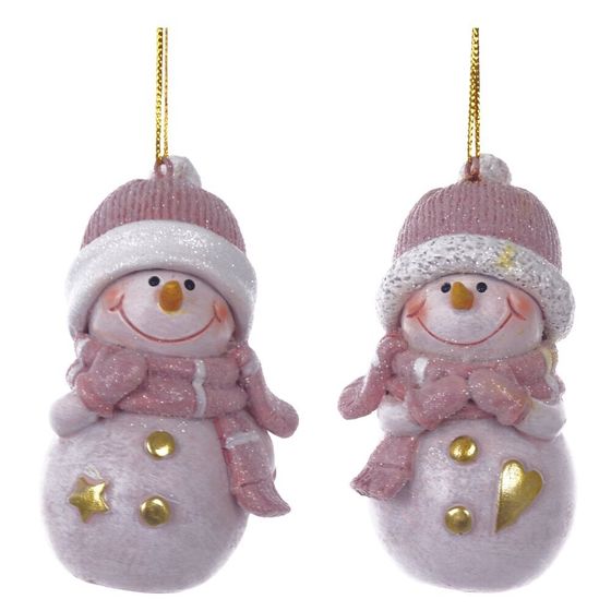 Фигурка декоративная подвесная &quot;Снеговик&quot;, L5 W5 H8,5 см, 2в.