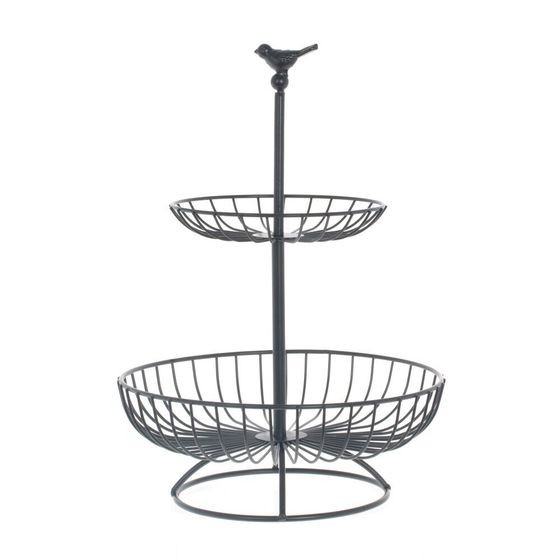 Ваза для фруктов 2-х ярусная, L25 W25 H35 см