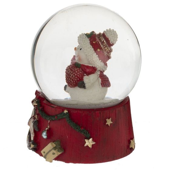 Фигурка декоративная &quot;Снеговик&quot; в стекл шаре, L6,5 W6,5 H8,5 см, 2в.